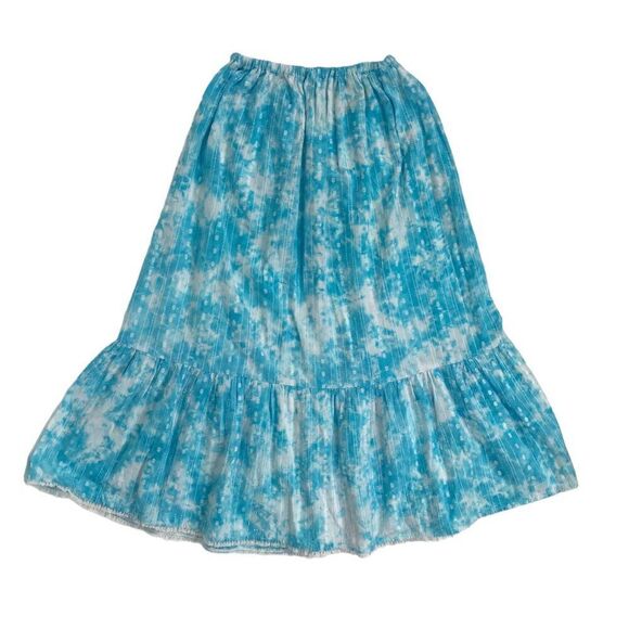 Vintage Y2K Blue Tie Dye Boho Fairycore Low Rise Beachy Hippie Maxi Skirt / S - Picture 5 of 5
